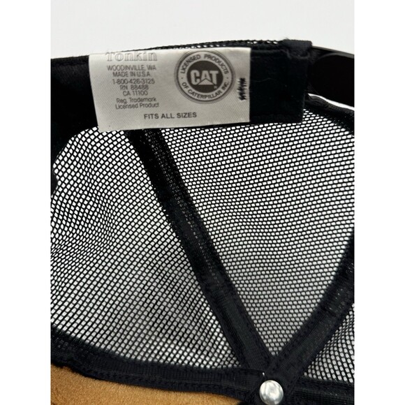 Vintage Cat Caterpillar Patch Snapback Trucker Hat Cap Tonkin USA Made Black - Picture 8 of 10